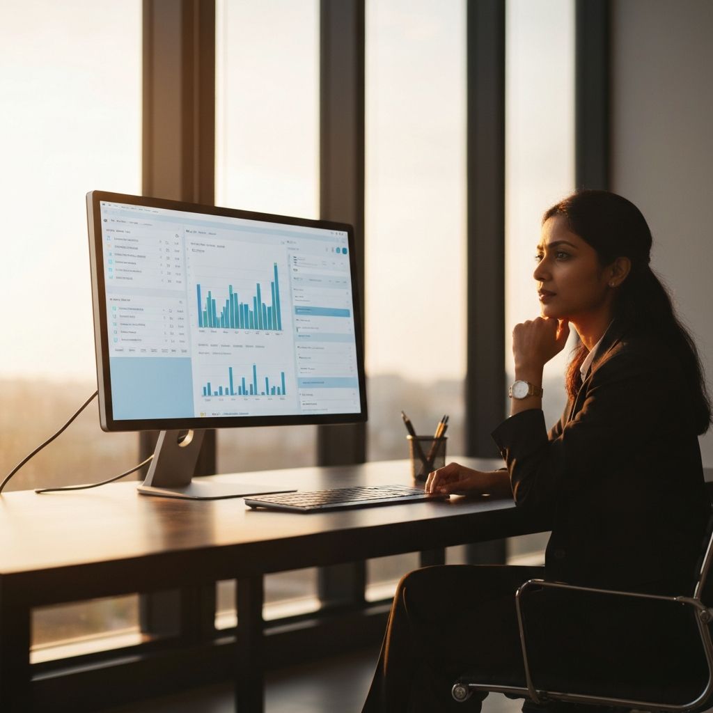 Founder reviewing financial dashboard